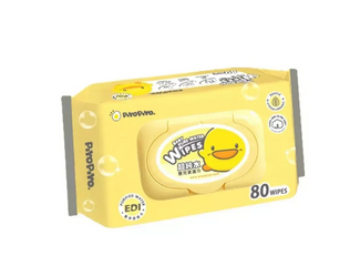 黃色小鴨 嬰兒超柔濕紙巾(80抽/包)
