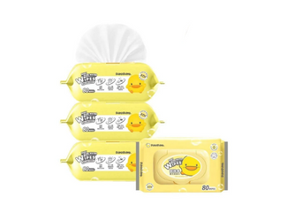 黃色小鴨 嬰兒超柔濕紙巾(80抽/包*3)